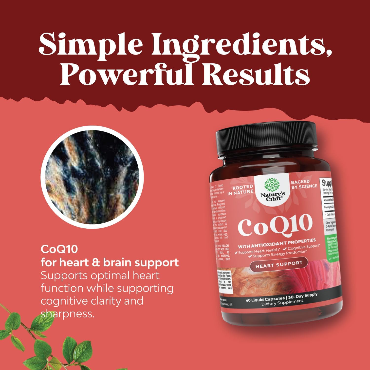 High Absorption CoQ10 Liquid Capsules - 200mg per Serving for Heart Health, Energy, Fertility, and Immune Support