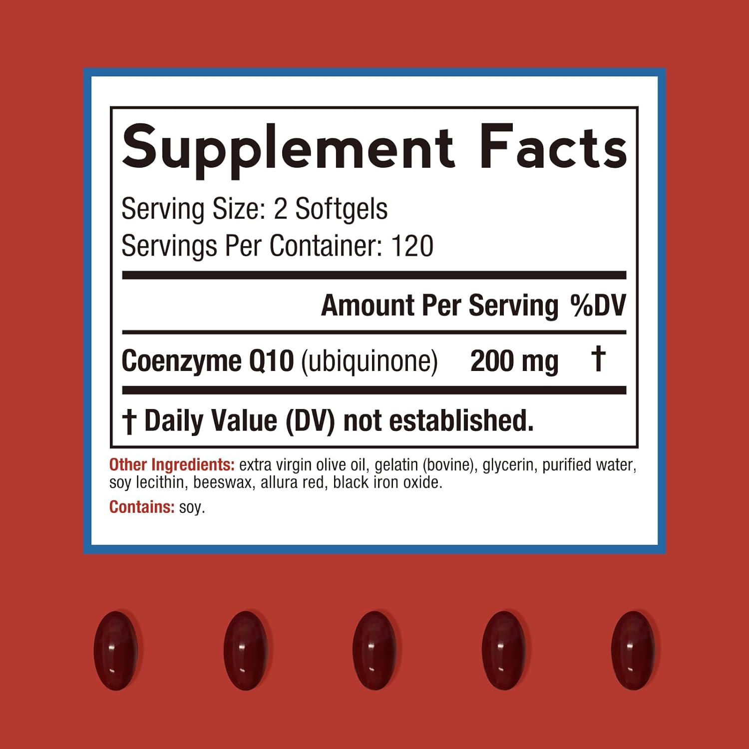 High Absorption CoQ10 Supplement with Olive Oil for Heart Health - 240 Softgels