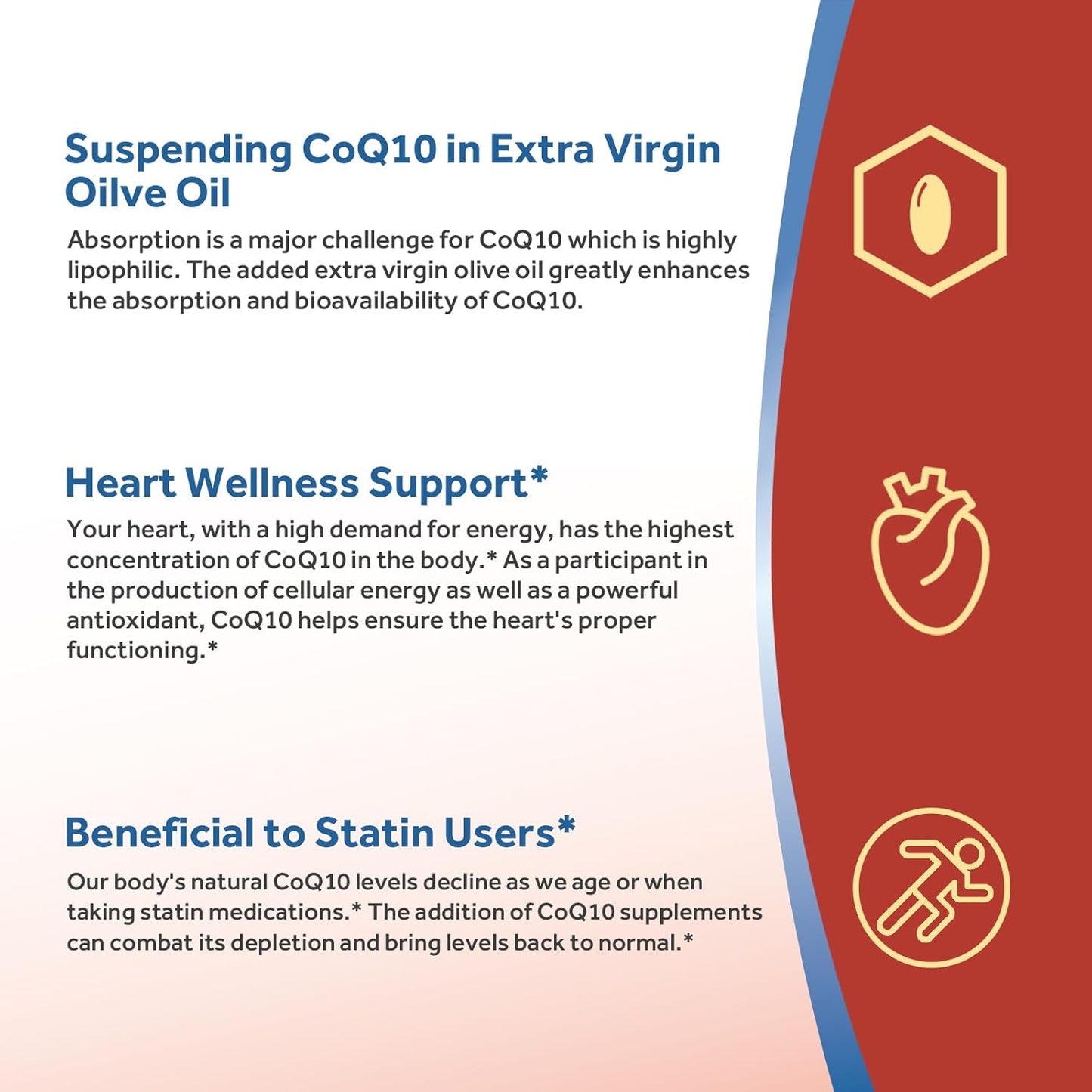 High Absorption CoQ10 Supplement with Olive Oil for Heart Health - 240 Softgels