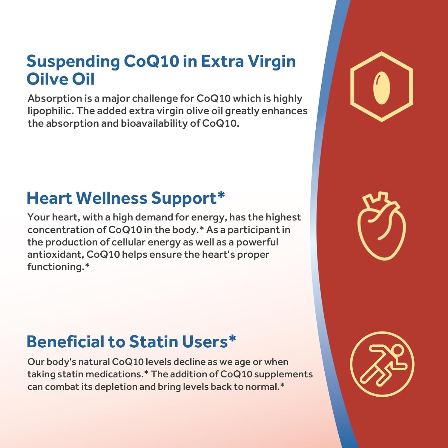 High Absorption CoQ10 Supplement with Olive Oil for Heart Health - 240 Softgels
