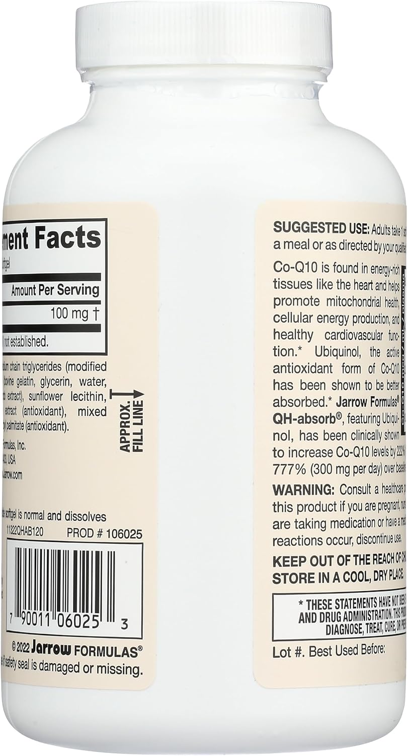 High Absorption CoQ10 Ubiquinol & NAC Supplement for Immune, Respiratory, and Liver Health - 100mg Jarrow Formulas QH-Absorb & Life Extension N-Acetyl-L-Cysteine