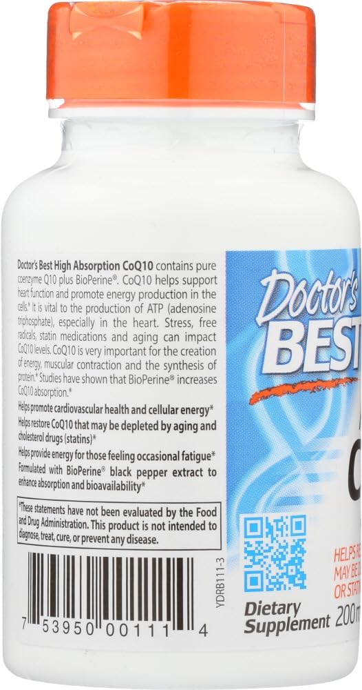 High Absorption CoQ10 Vegetable Capsules 200mg - 60 Count by Doctor's Best