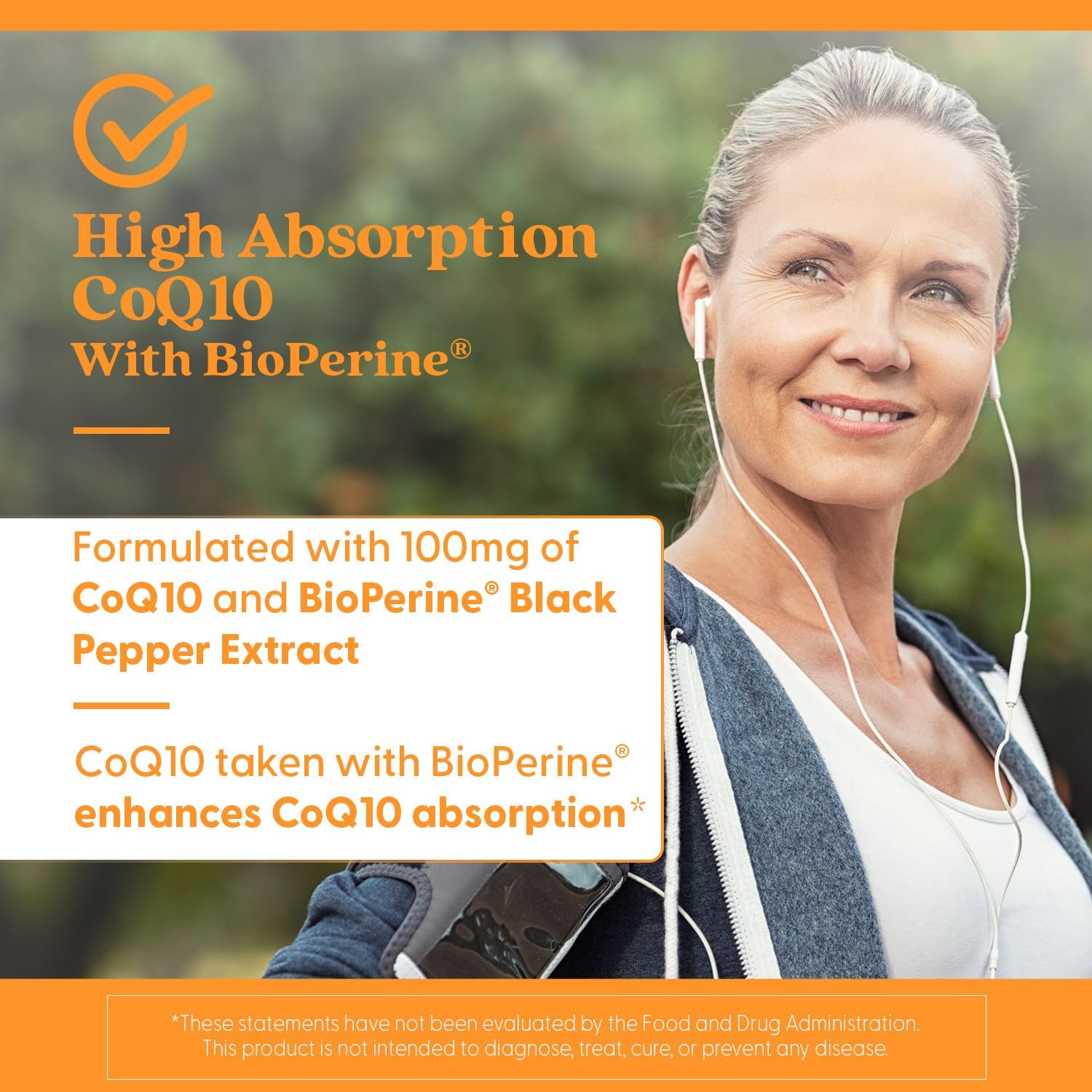 High Absorption CoQ10 with BioPerine for Heart Health & Energy - 100mg, 60 Vegan Capsules, Gluten-Free & Naturally Fermented