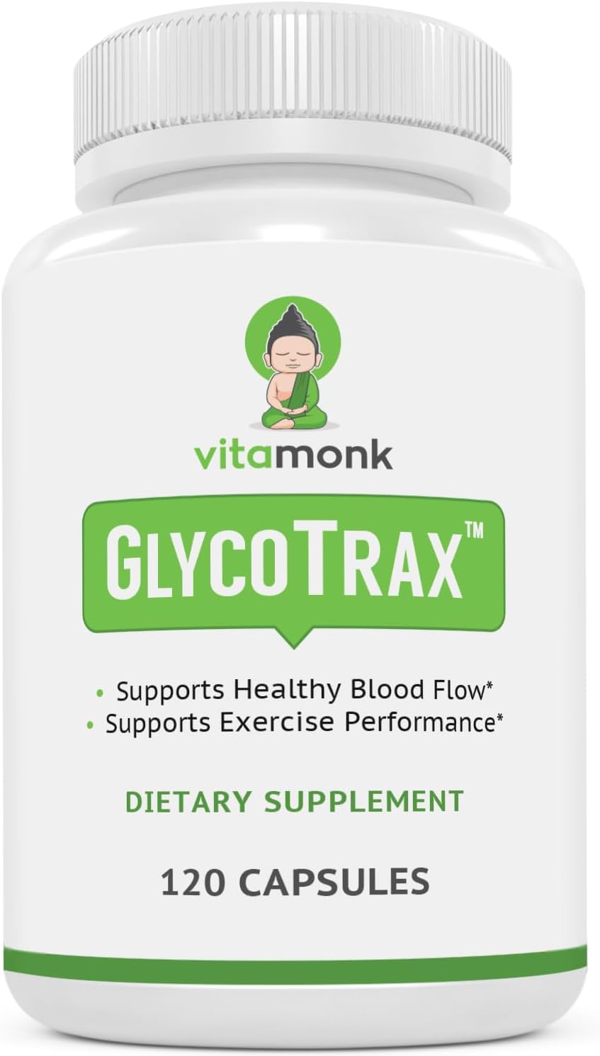 High-Absorption GlycoTrax GPLC Supplement - 120 Capsules in Extra Large Bottle, No Fillers - Glycine Propionyl-L-Carnitine by VitaMonk