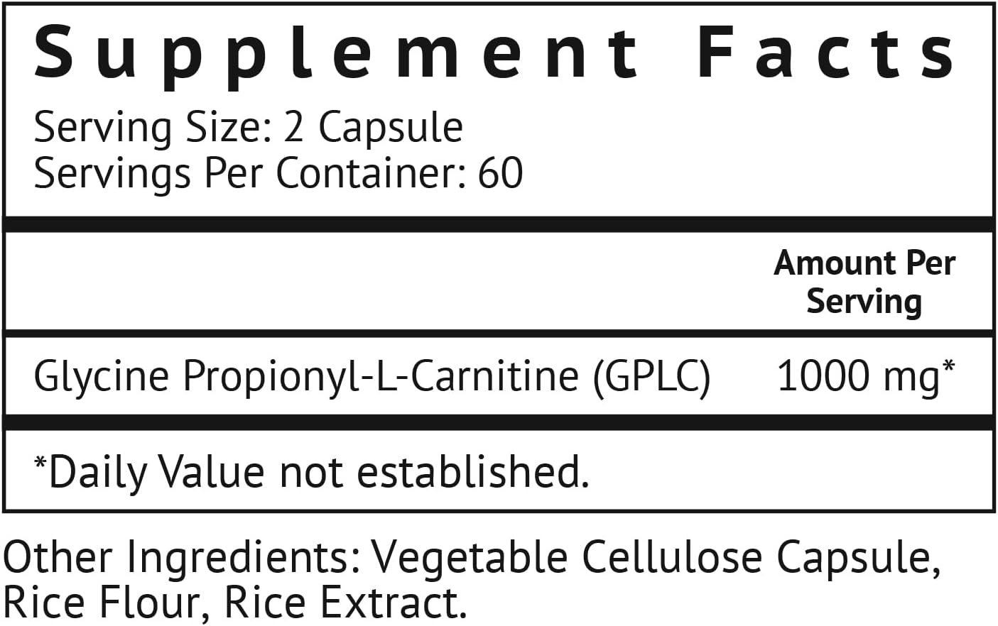 High-Absorption GlycoTrax GPLC Supplement - 120 Capsules in Extra Large Bottle, No Fillers - Glycine Propionyl-L-Carnitine by VitaMonk