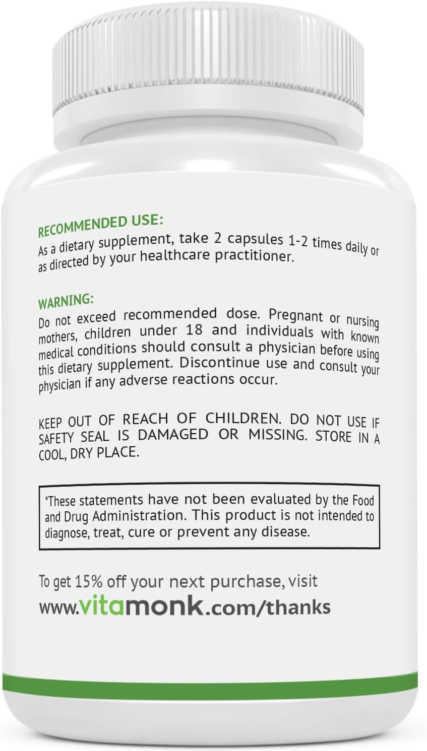 High-Absorption GlycoTrax GPLC Supplement - 120 Capsules in Extra Large Bottle, No Fillers - Glycine Propionyl-L-Carnitine by VitaMonk