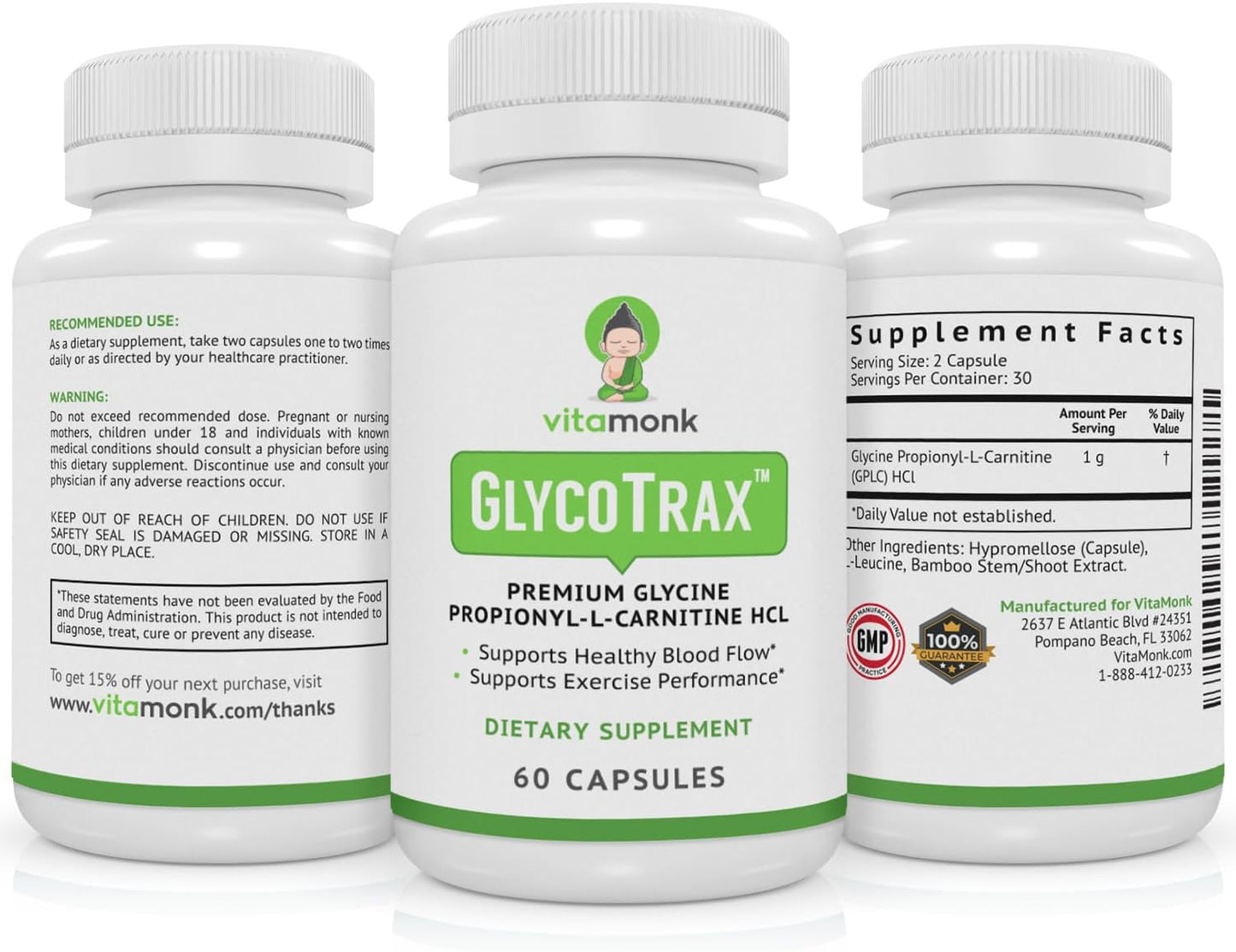 High Absorption GPLC Supplement for Healthy Blood Flow - 60 Capsules by VitaMonk