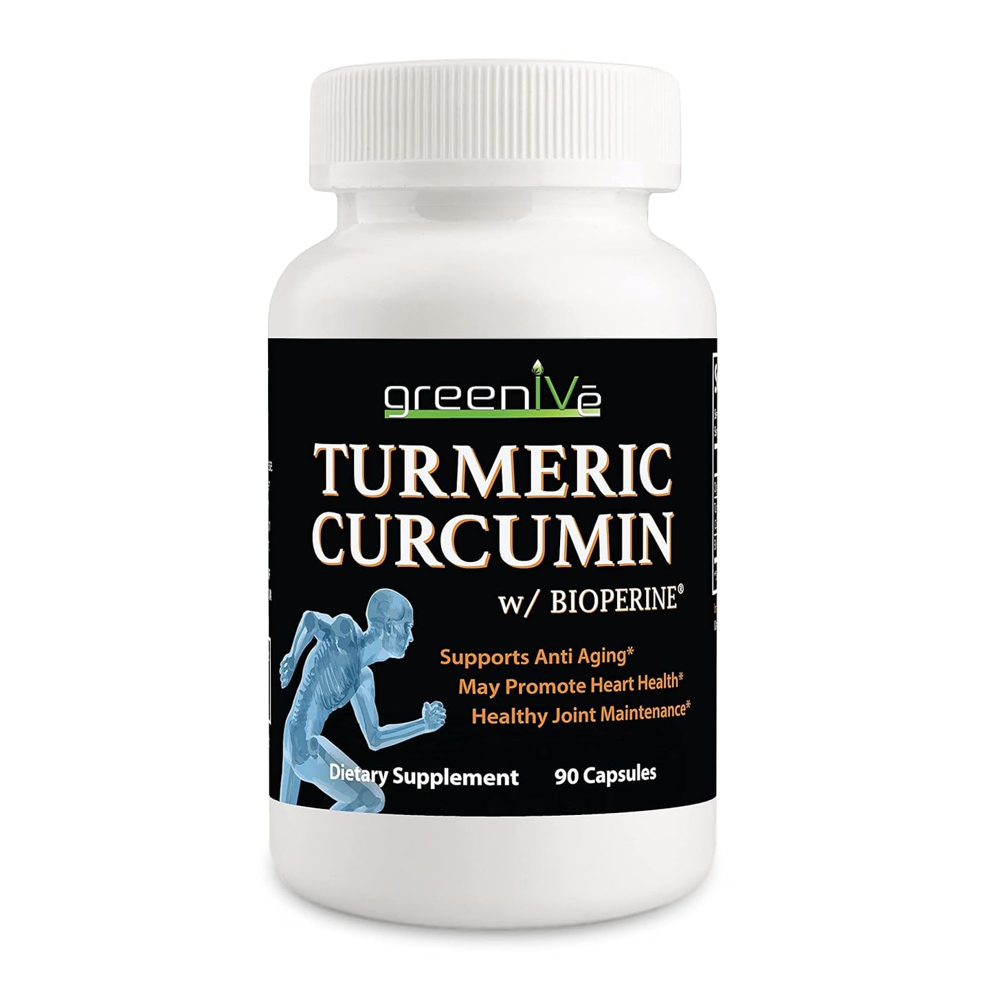 High Absorption GreenIVe Turmeric Curcumin Capsules with BioPerine - 90 Count