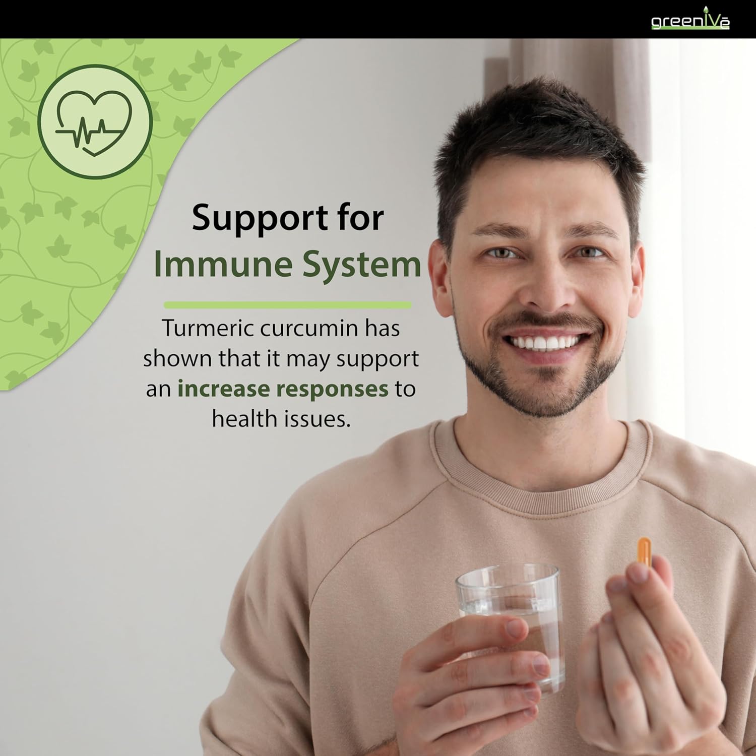 High Absorption GreenIVe Turmeric Curcumin Capsules with BioPerine - 90 Count