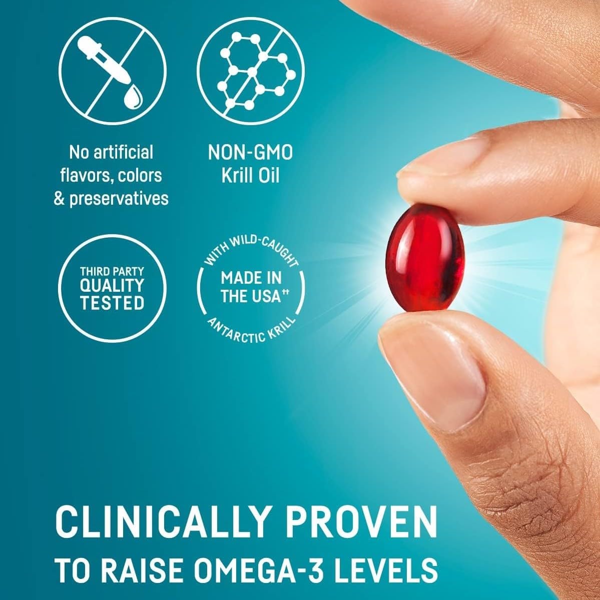 High Absorption Kori Krill Oil Omega 3 Supplement, 600mg EPA & DHA, 180 Softgels