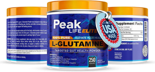 High Absorption L-Glutamine Powder - 500mg for Muscle Recovery, Gut Health, Immune Support - Unflavored, No Sugar, Non-GMO - Gluten-Free Supplement