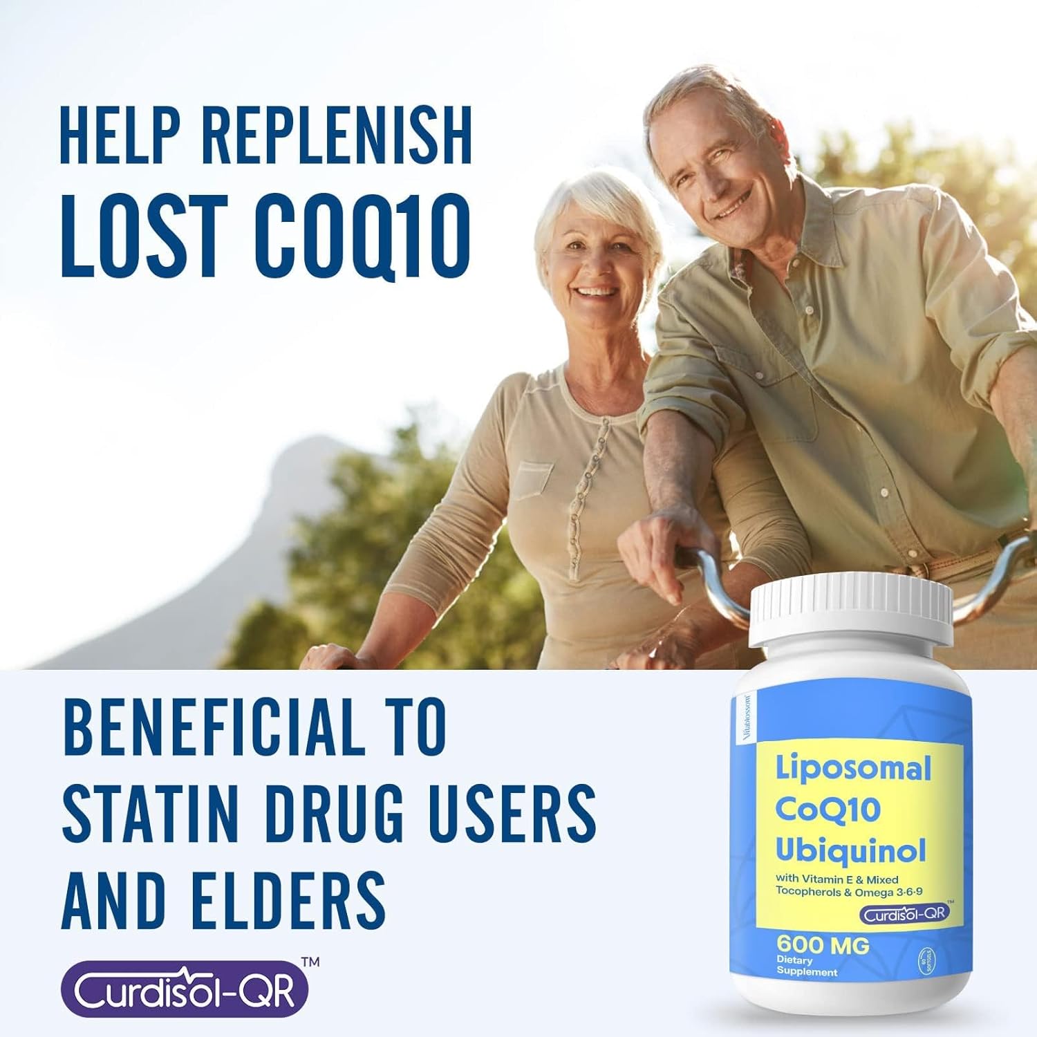 High Absorption Liposomal CoQ10 600mg Softgels with Ubiquinol, Vitamin E, Omega 3 6 9, and Mixed Tocopherols - Powerful Antioxidant Supplement - 120 Count