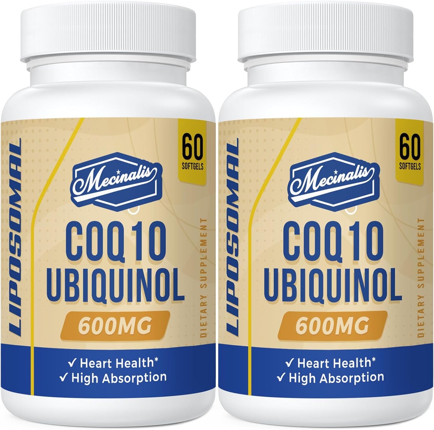 High Absorption Liposomal CoQ10 Ubiquinol Softgels - 600mg | Antioxidant Coenzyme Q10 for Heart Health & Energy | 120 Count