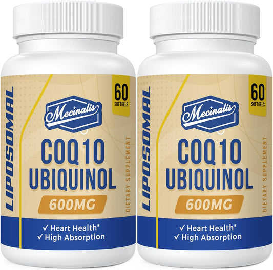 High Absorption Liposomal CoQ10 Ubiquinol Softgels - 600mg | Antioxidant Coenzyme Q10 for Heart Health & Energy | 120 Count