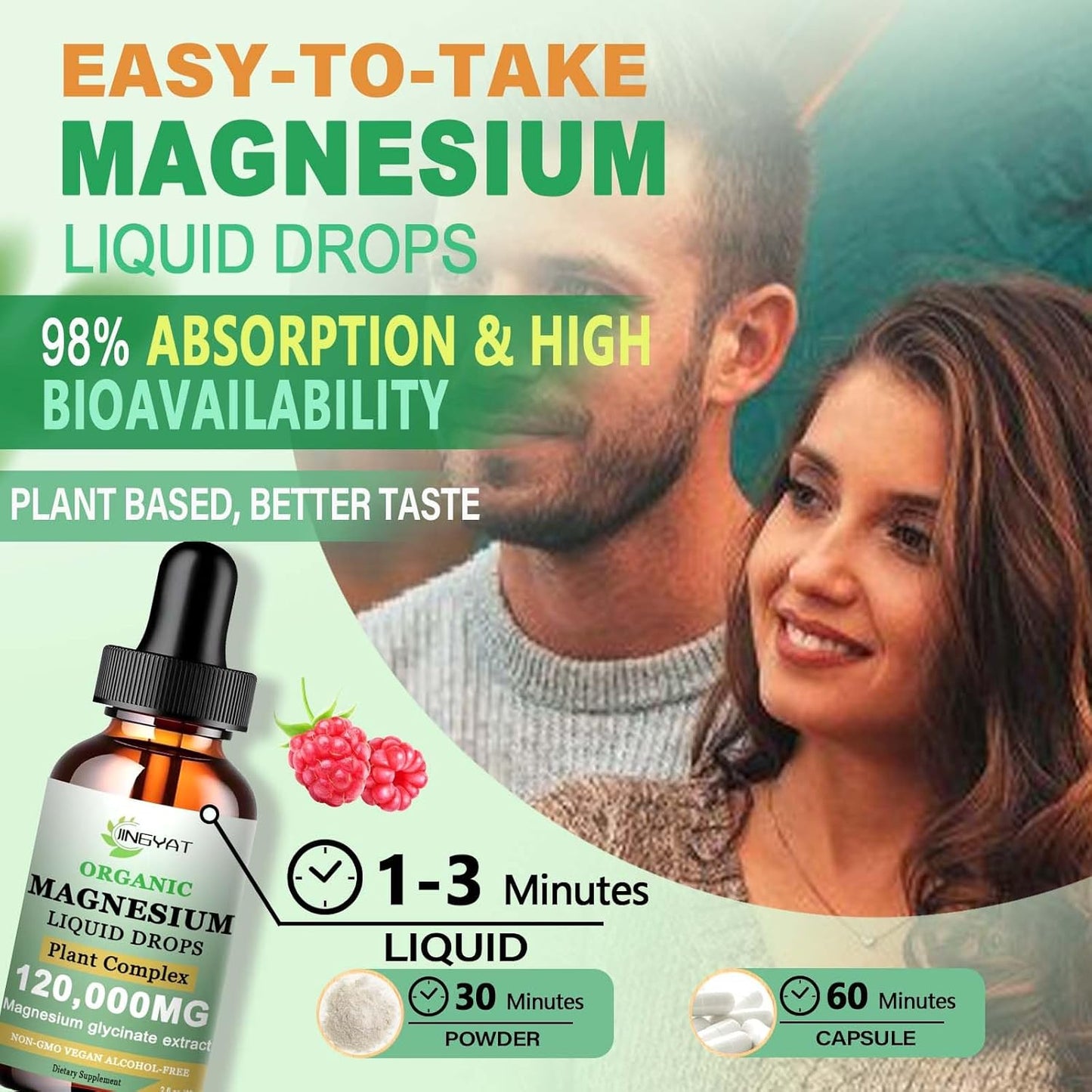 High Absorption Liquid Magnesium Glycinate Supplement with Vitamin D3&B6 - Promotes Sleep, Muscle, and Heart Health - 6X Potency Than Gummies and Powder