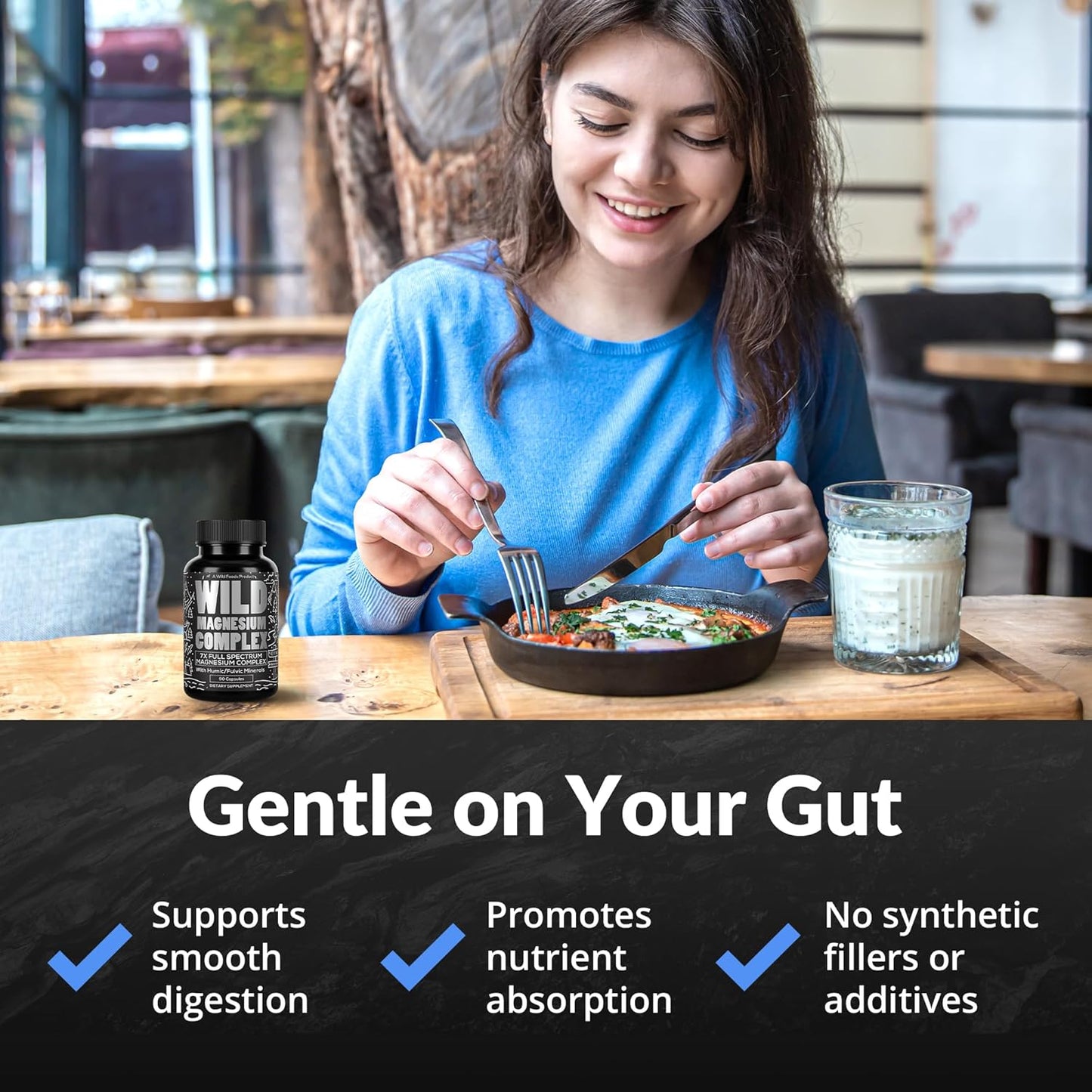 High Absorption Magnesium Complex Supplement with 7 Forms - 90 Capsules - Full Spectrum 500mg Mg - Glycinate, Bisglycinate, Malate, Orotate, Citrate