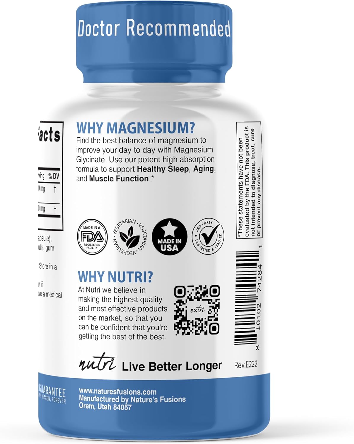 High Absorption Magnesium Glycinate Supplement - 3680mg (480mg Elemental Magnesium), Chelated for Potency - 120 Capsules