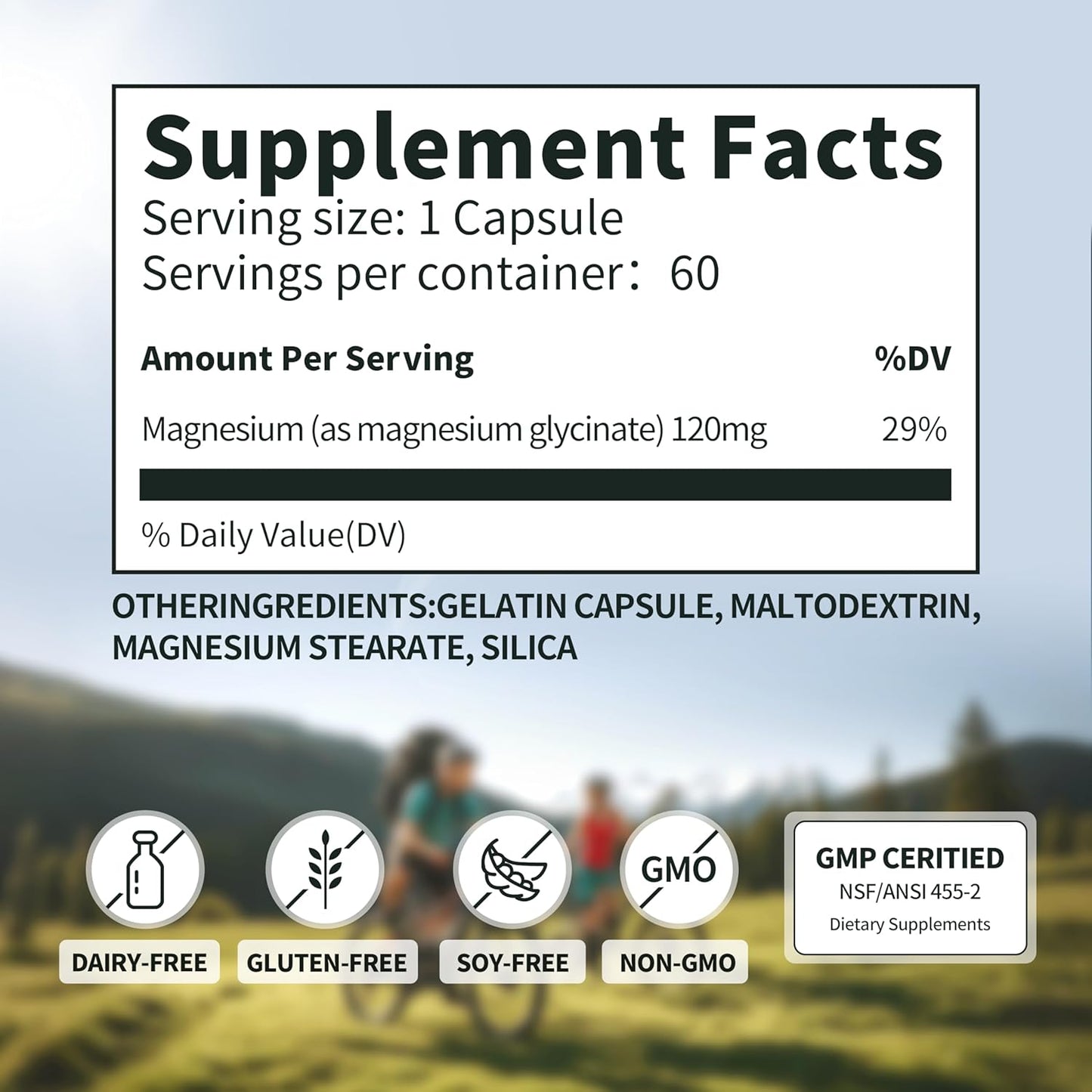 High Absorption Magnesium Glycinate Supplement - Nerve, Heart, Bone & Muscle Support - Sleep Aid, Stress Relief - 180 Capsules, Gluten-Free, Dairy-Free, Soy-Free