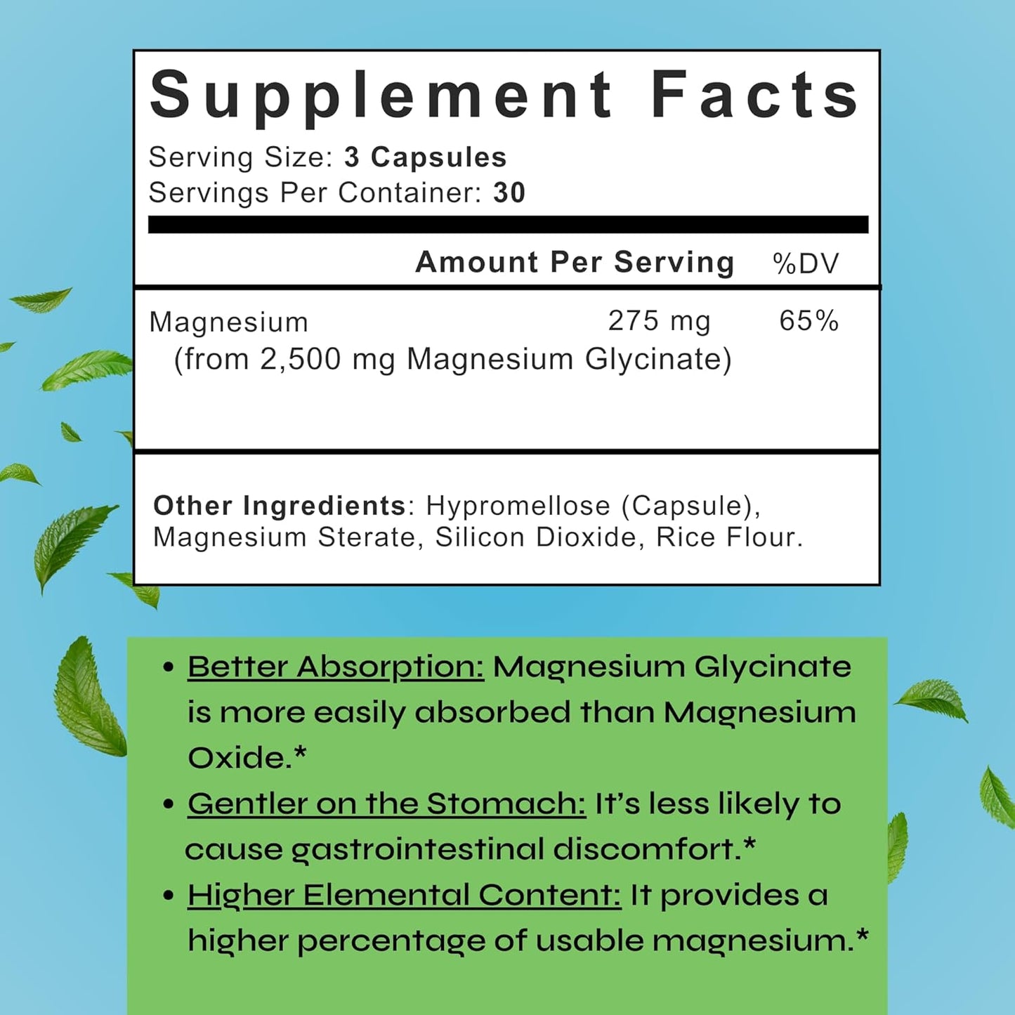High Absorption Magnesium Glycinate Supplement for Stress Relief, Sleep, Muscle Recovery, Nerve Support, and Heart Health - 90 Capsules - Made in USA