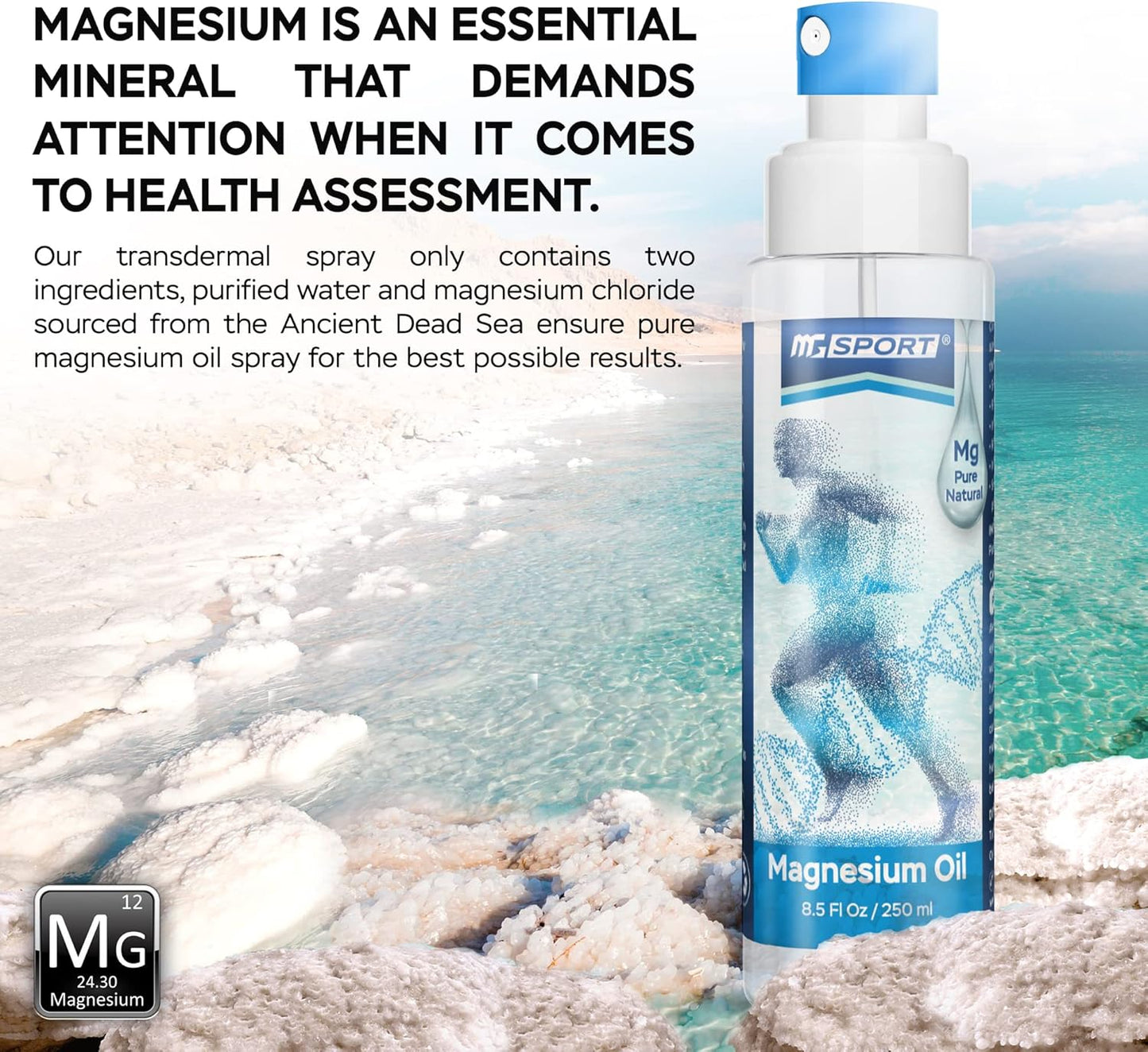 High Absorption Magnesium Supplement and Spray Combo for Leg Cramps, Sore Muscles, and Recovery