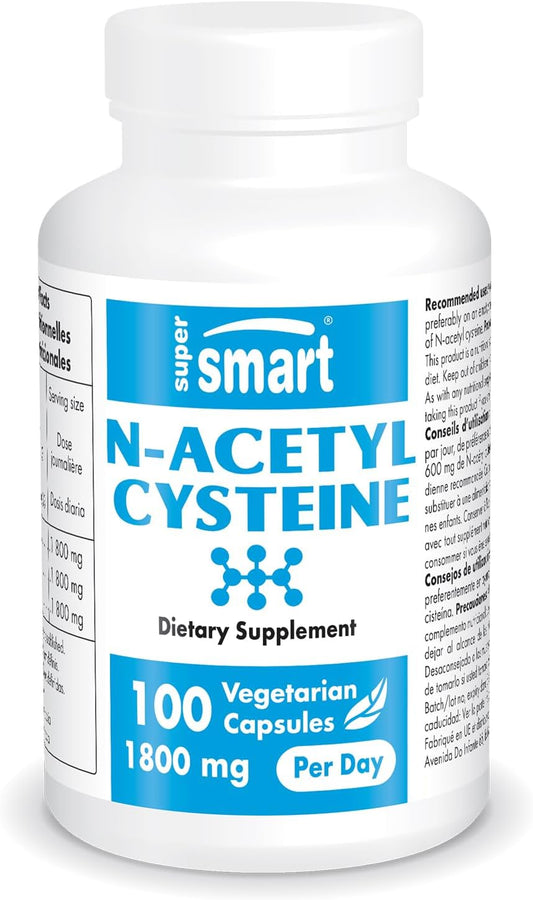 High Absorption N-Acetyl Cysteine 1800mg Daily Supplement for Antioxidant Support - Glutathione Precursor - Non-GMO, Gluten-Free - 100 Capsules