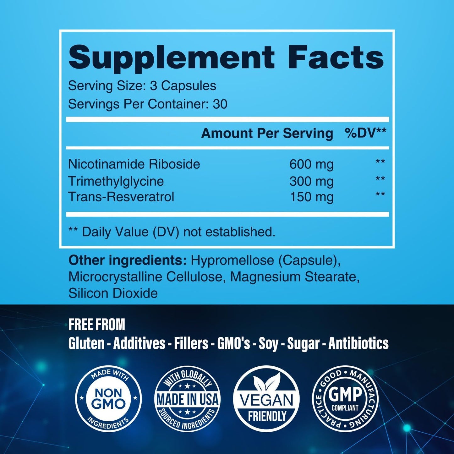 High Absorption NAD+ Supplement 1050mg with NMN Alternative - Cell Regenerator for Energy & Healthy Aging - Nicotinamide Riboside, Trans-Resveratrol & TMG