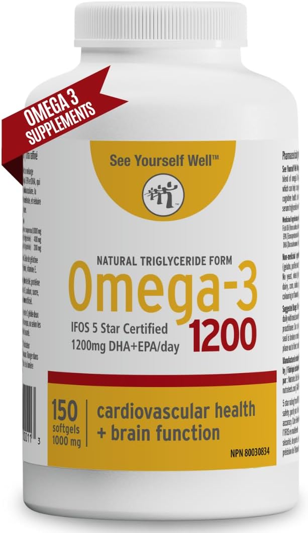 High Absorption Omega-3 Fish Oil with EPA & DHA for Brain, Eye, Heart & Joint Health - 150 Softgels