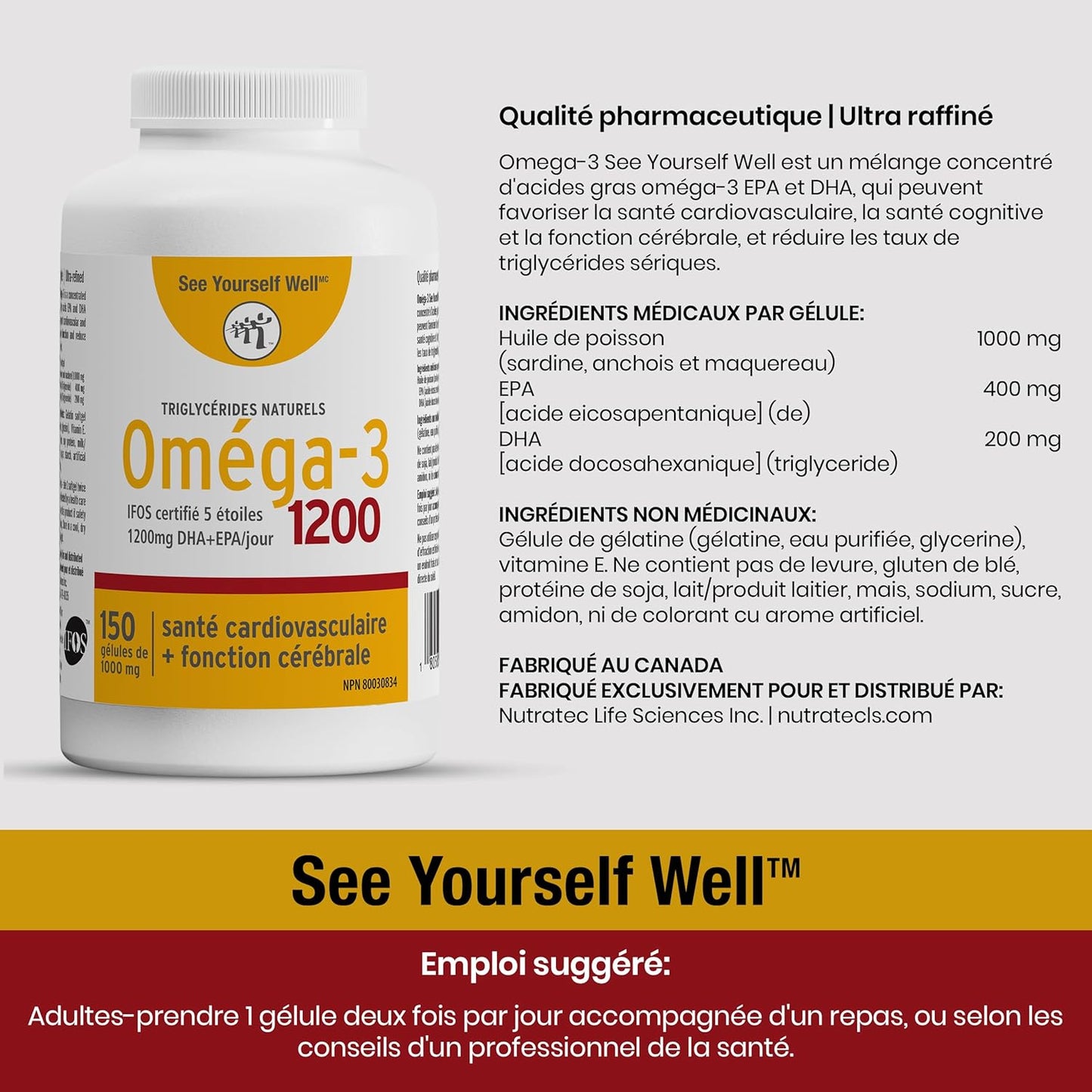 High Absorption Omega-3 Fish Oil with EPA & DHA for Brain, Eye, Heart & Joint Health - 150 Softgels