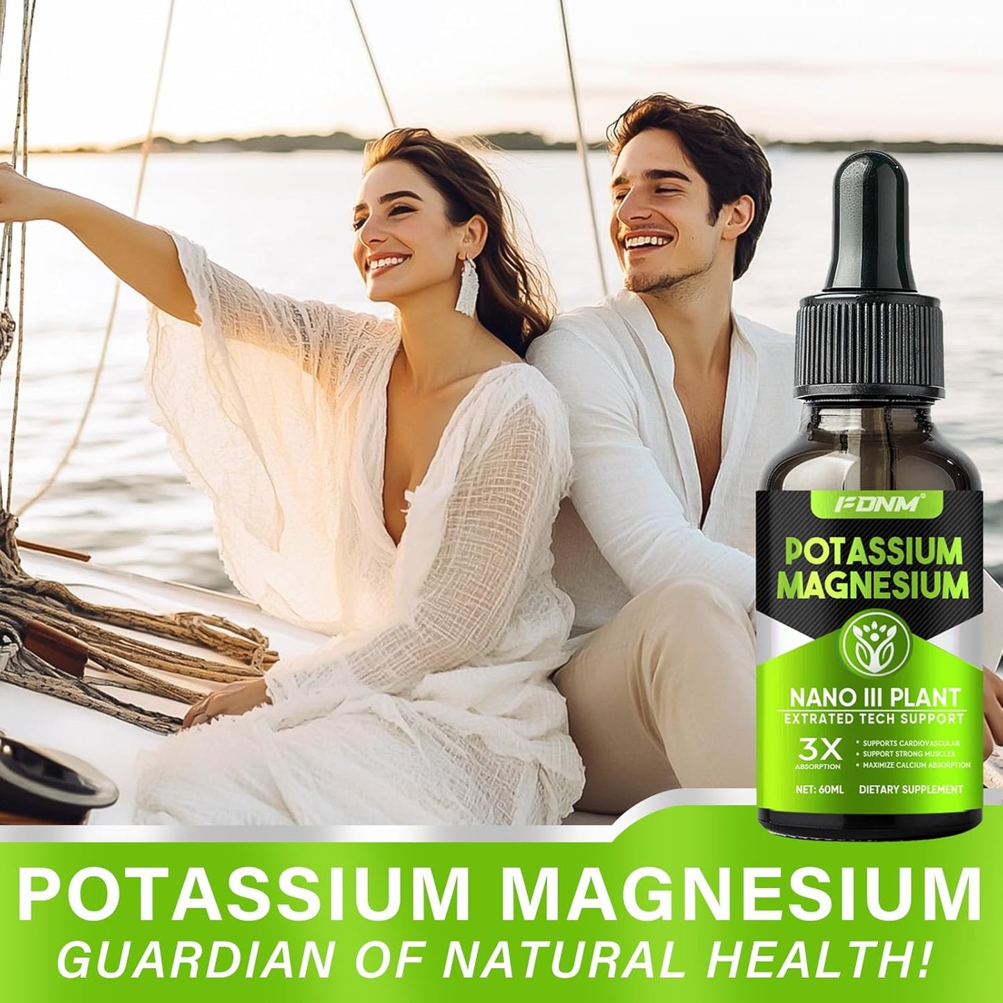 High Absorption Potassium Magnesium Supplement for Leg Cramps, Bone & Immune Support - Calcium, Vitamin D3, Zinc - 500mg Magnesium Potassium Drop