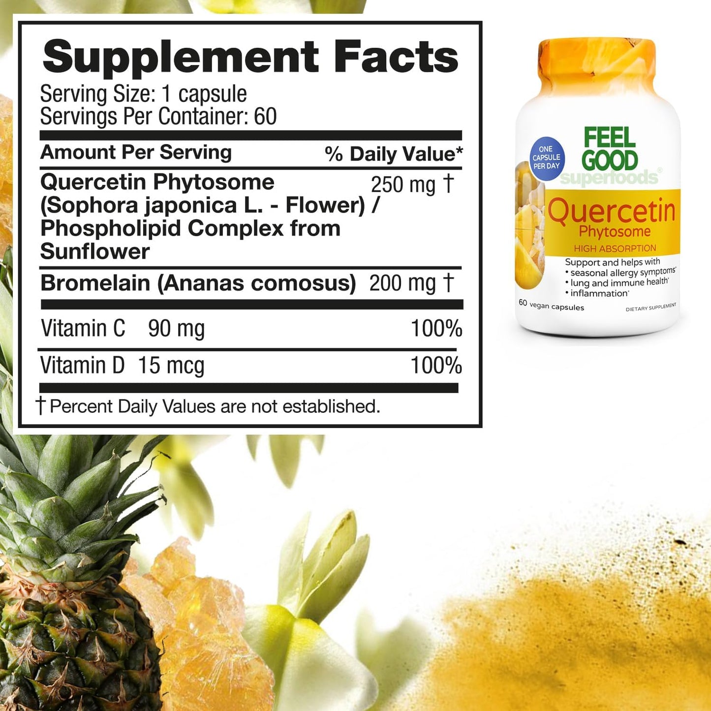 High Absorption Quercetin Phytosome Capsules - Immune & Respiratory Health Support - Premium Antioxidant Supplement
