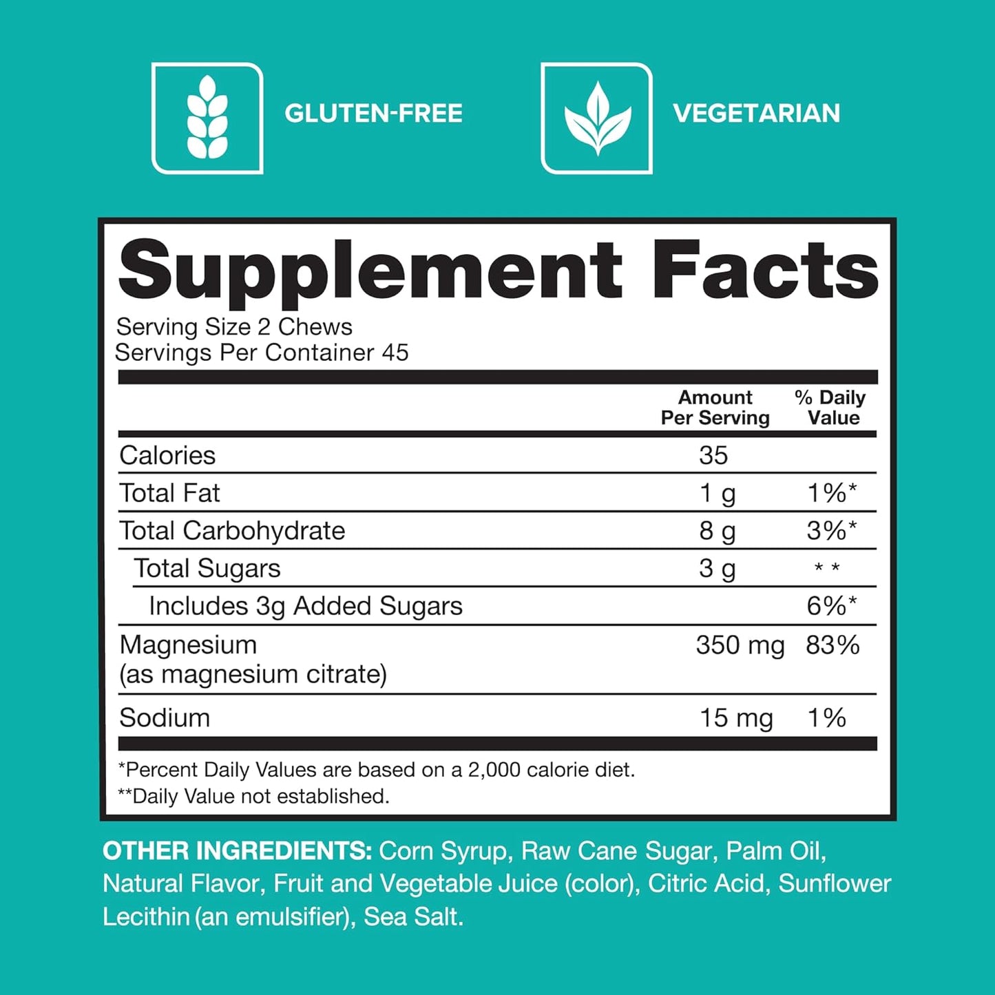 High Absorption Qunol Magnesium Citrate Soft Chews - 350mg Extra Strength Supplement for Nerve, Bone, and Muscle Health - 90 Count
