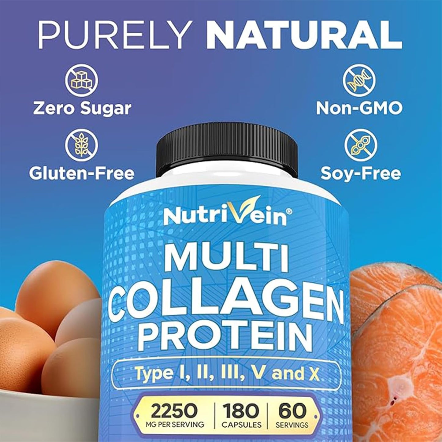 High-Absorption Resveratrol & Multi Collagen Capsules: Nutrivein Premium Bundle for Mobility & Well-Being