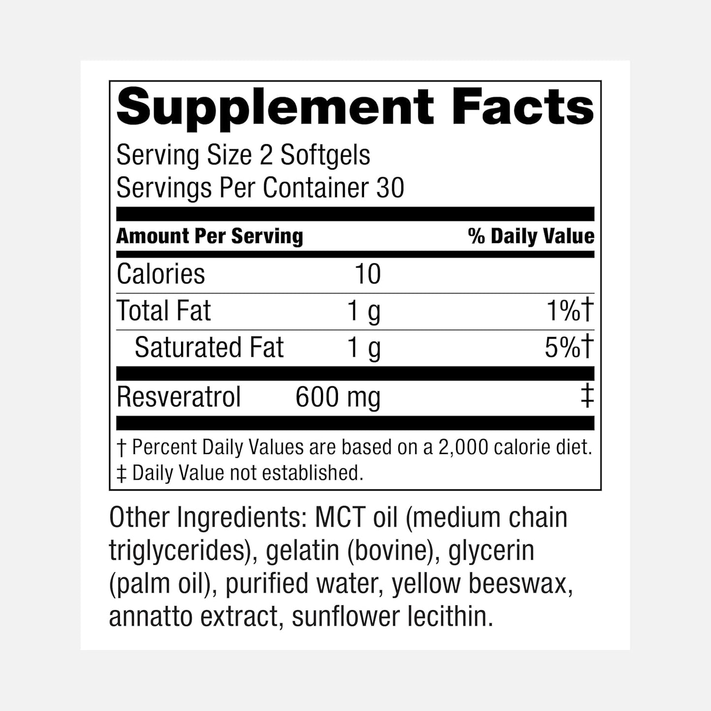 High-Absorption Resveratrol Softgels for Anti-Estrogen Support and Cellular Health - 60 Count