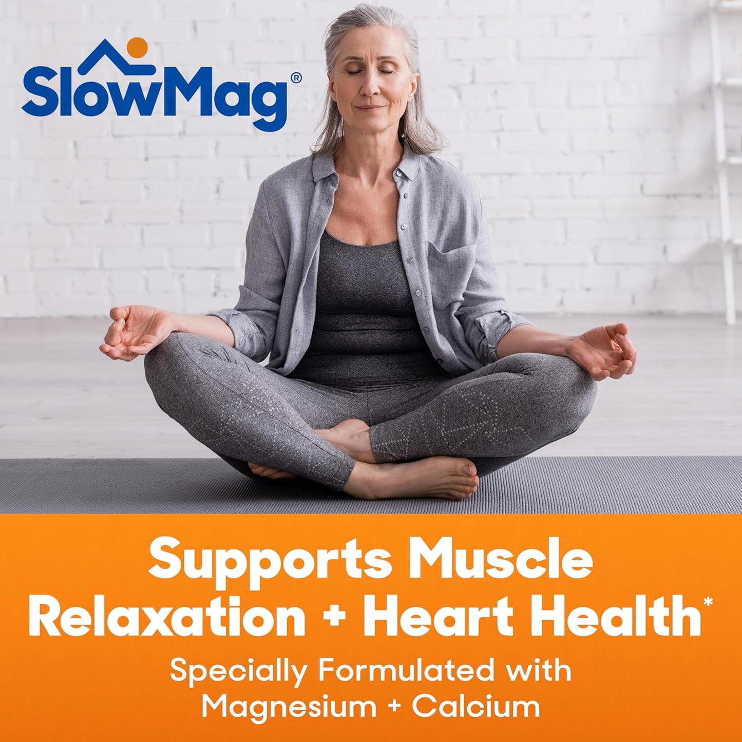 High Absorption SlowMag Muscle & Heart Magnesium Chloride with Calcium Supplement - 180 Count for Muscle Relaxation & Heart Health