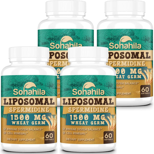 High Absorption Spermidine Supplement with Zinc & Thiamin - Cellular Renewal & Energy Boost - 240 Softgels