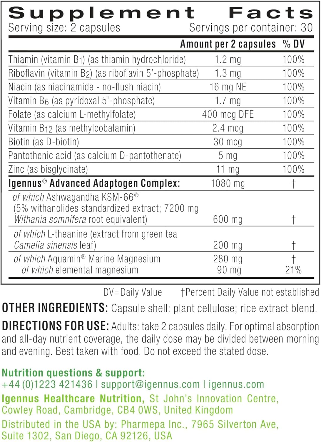 High Absorption Super B12-Complex with Ashwagandha, L-Theanine, & Magnesium - Sublingual Vitamin B12 + Adaptogen Complex Bundle from Igennus