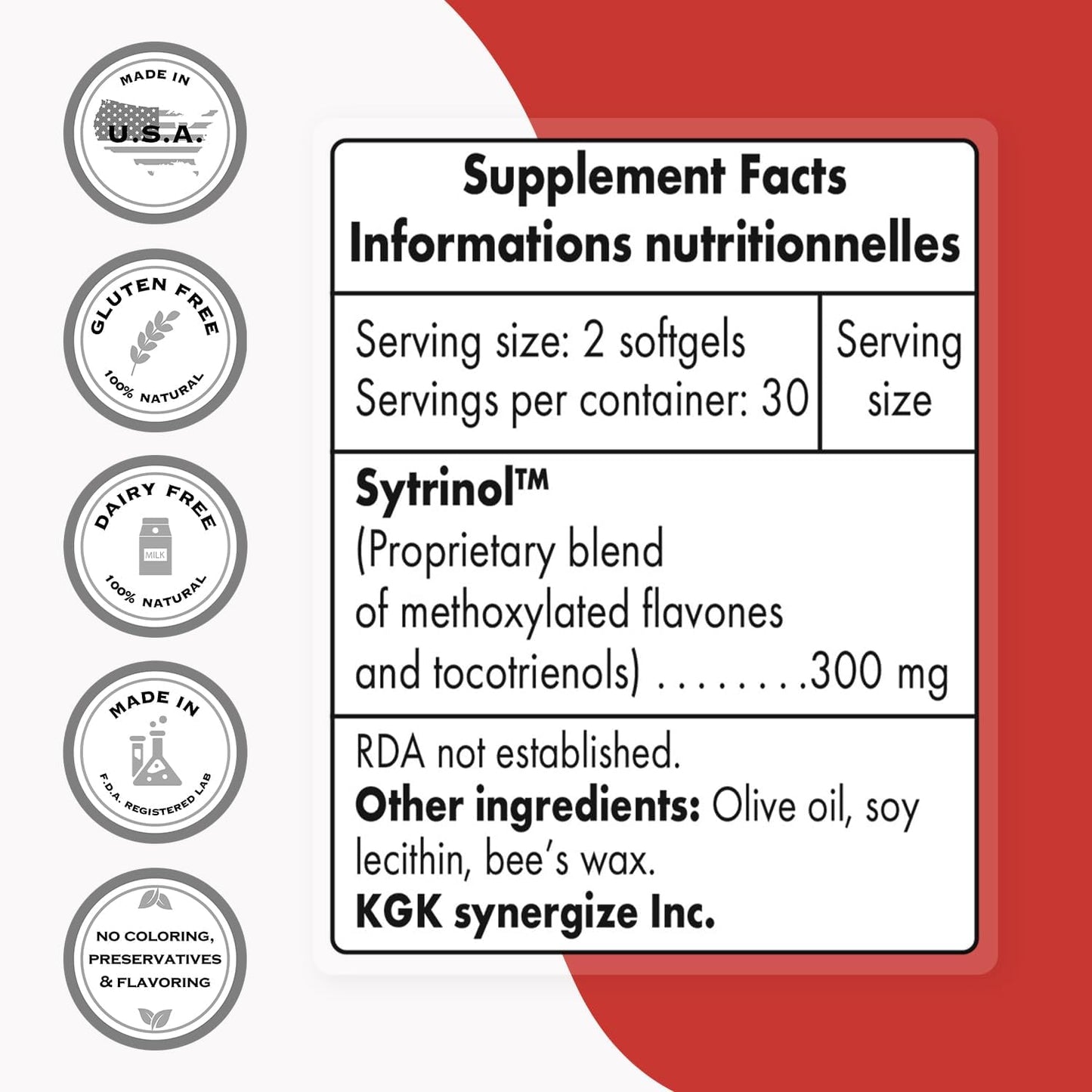High Absorption Sytrinol Supplement with Citrus Bioflavonoids & Tocotrienols - 300mg Palm Fruit Extract Softgels (Gluten Free)