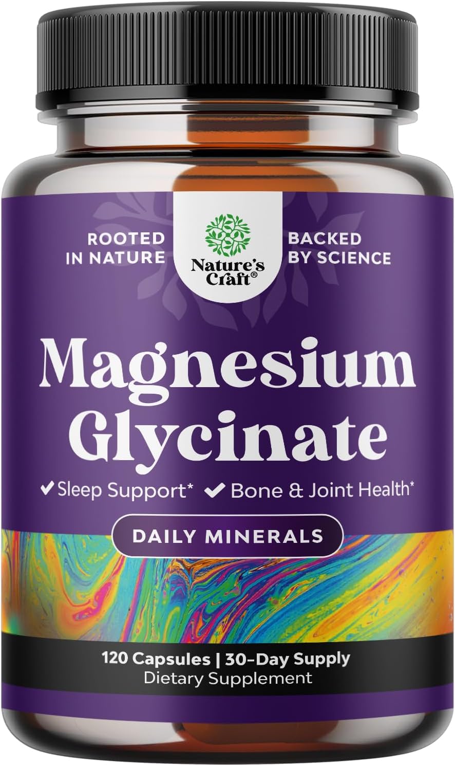 High Absorption Vegan Magnesium Glycinate Capsules - 400mg for Mood, Sleep, and Relaxation - 30 Servings per Bottle