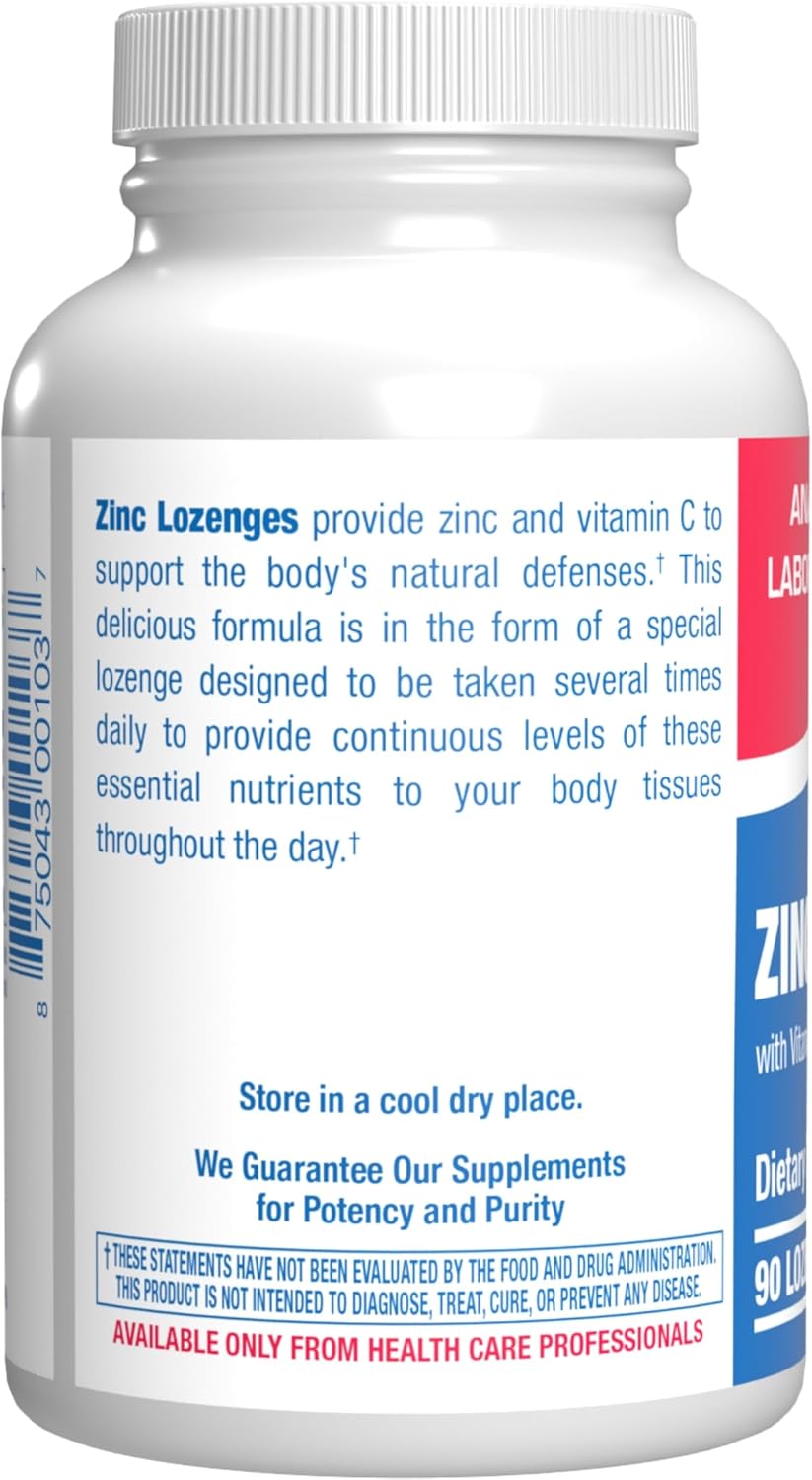 High Absorption Zinc and Vitamin C Lozenges for Daily Immune Support - Tasty Orange Flavored Supplement with 90 Count - Seasonal Wellness for Adults