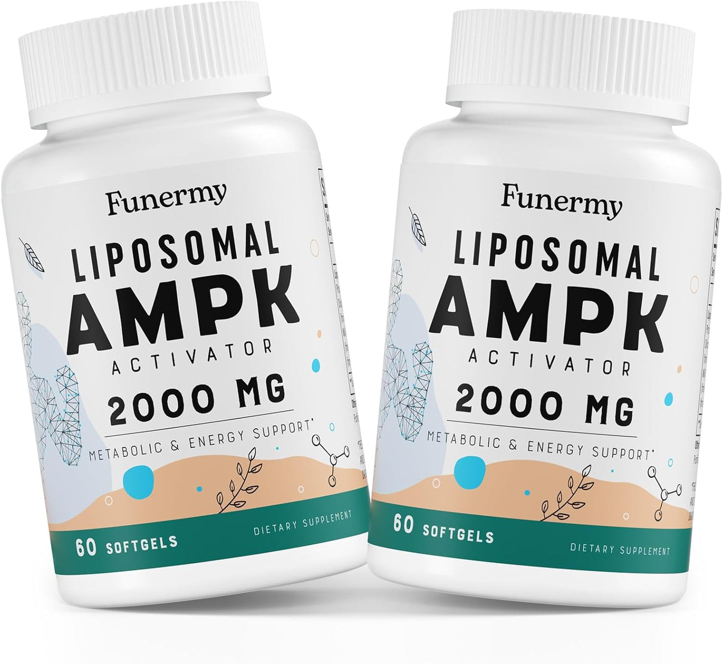 High Bioavailability Liposomal AMPK Activator 2000 mg Capsules - Berberine HCL, DIM, Milk Thistle, Cinnamon Bark - 6-in-1 Antioxidant Support and Cellular Regulation - 120 Softgels