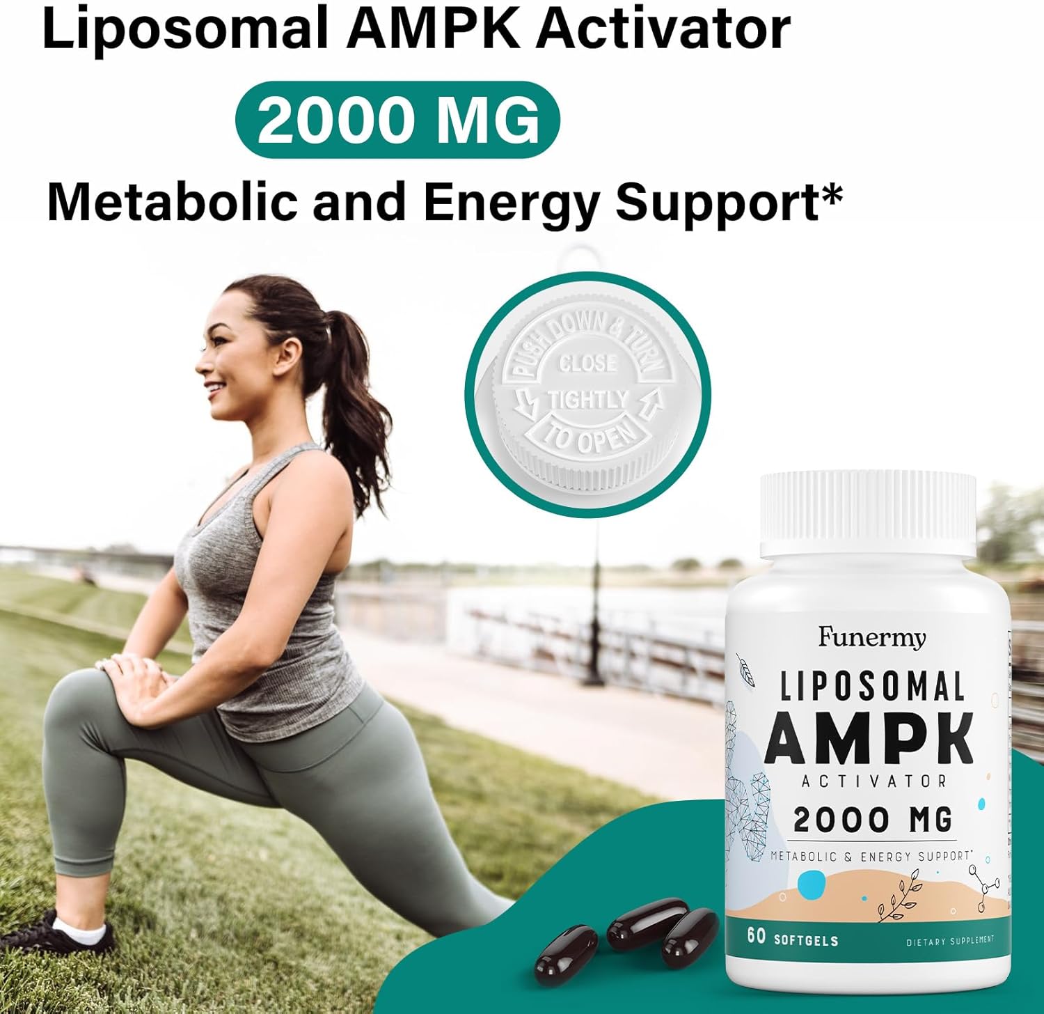 High Bioavailability Liposomal AMPK Activator 2000 mg Capsules - Berberine HCL, DIM, Milk Thistle, Cinnamon Bark - 6-in-1 Antioxidant Support and Cellular Regulation - 120 Softgels