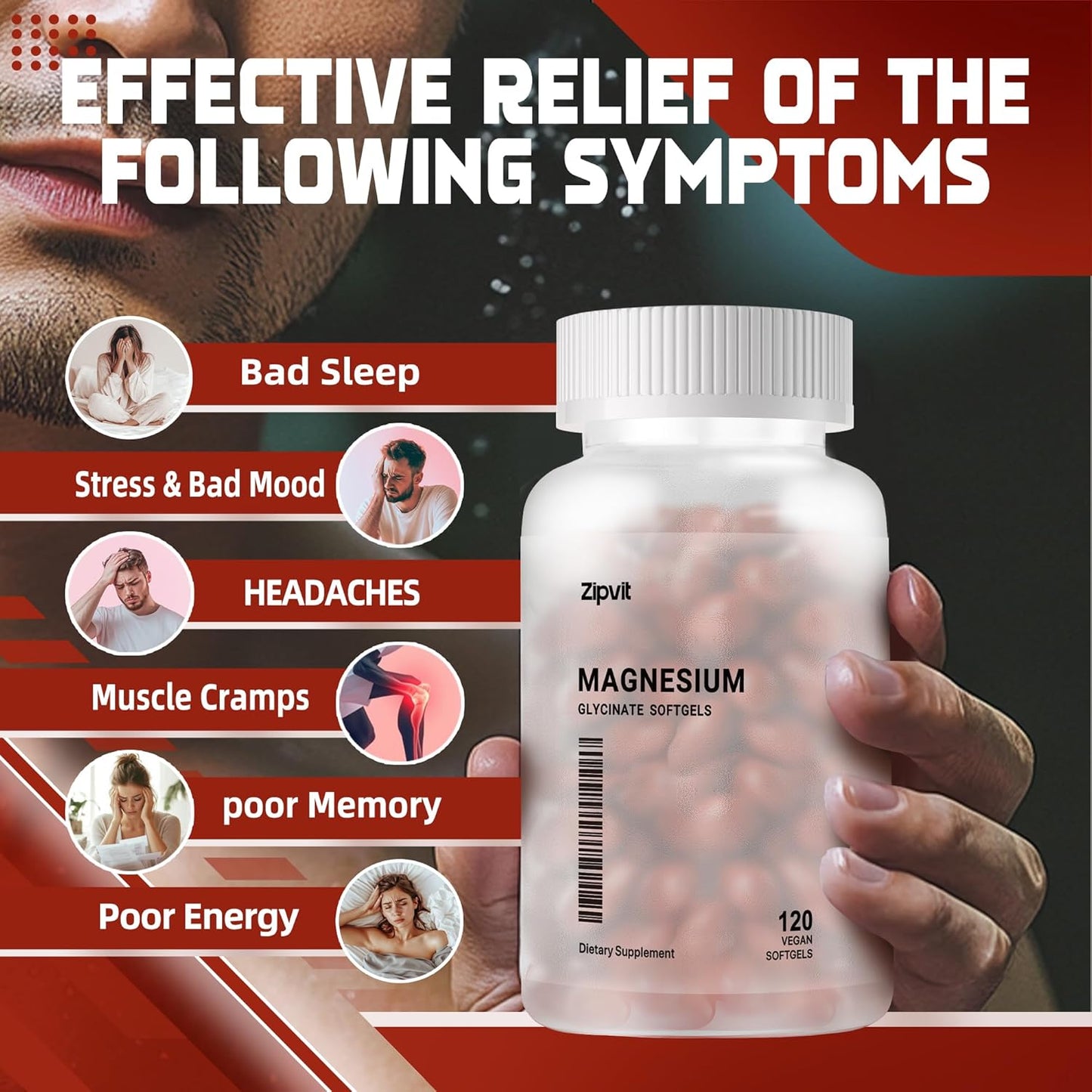 High Bioavailability Magnesium Glycinate Softgels for Sleep & Calm Support