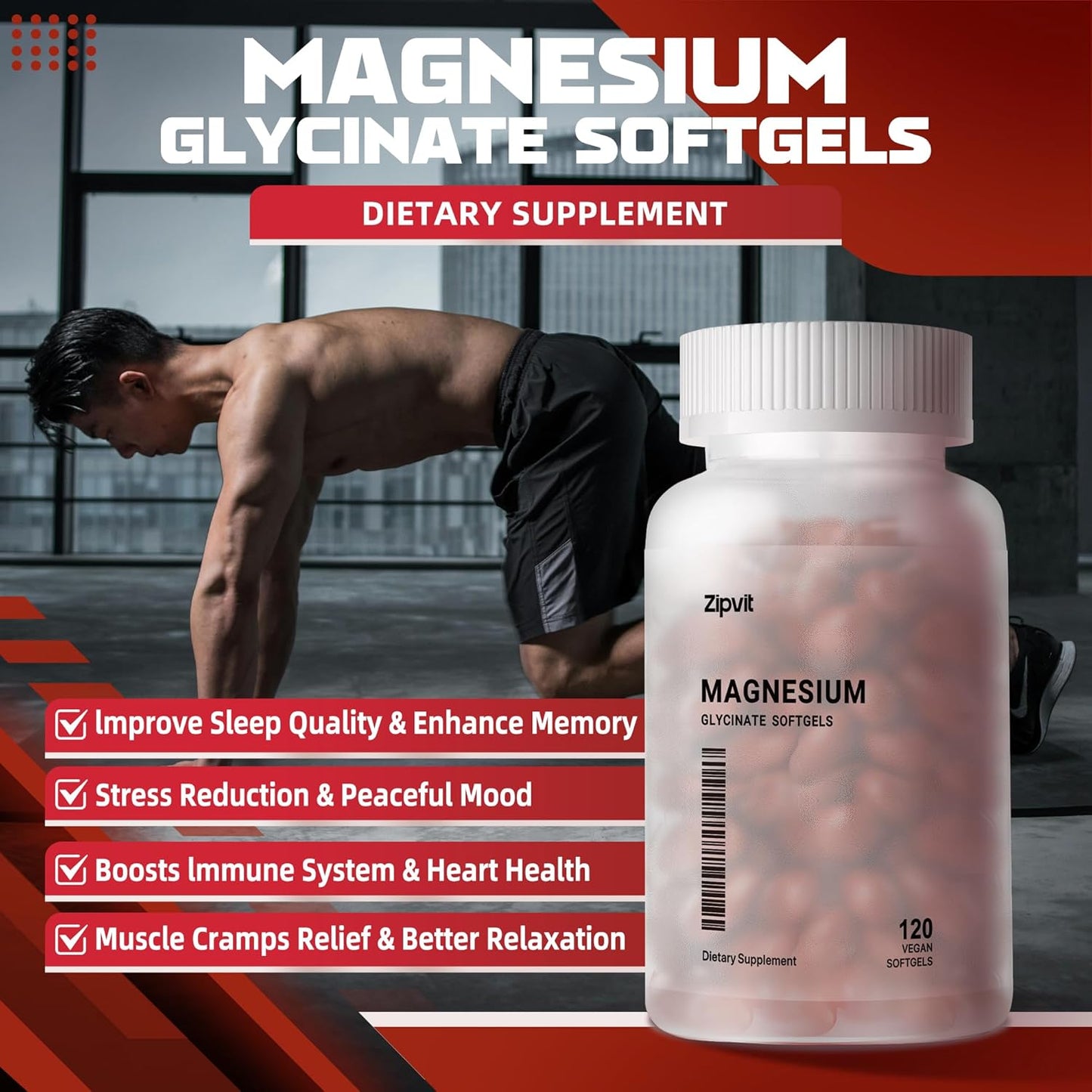 High Bioavailability Magnesium Glycinate Softgels for Sleep & Calm Support
