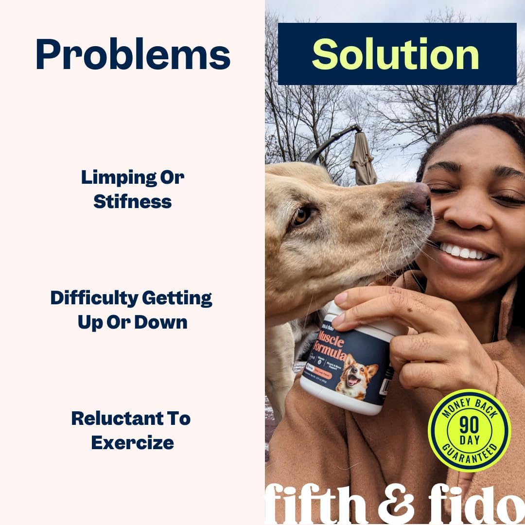 High Calorie Protein Powder for Dogs - Weight Gain Supplement for Puppies and Senior Dogs - Supports Muscle & Energy Recovery - 3.17 oz (60 Servings) by Fifth & Fido