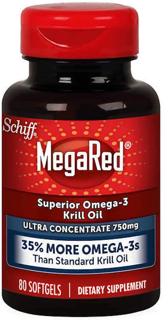 High Concentration Schiff MegaRed Krill Oil 750mg Softgels - 80 Count