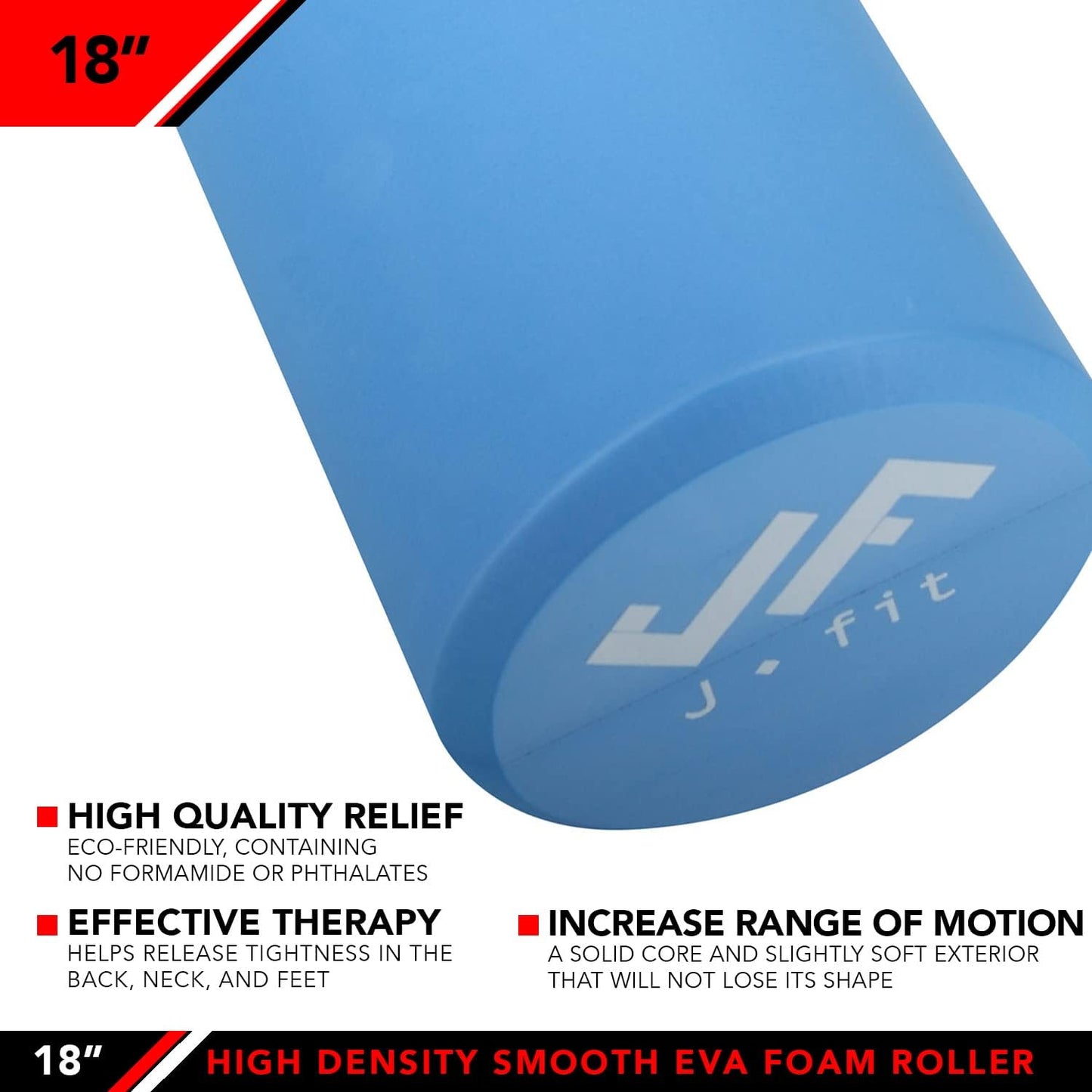 High Density Smooth EVA Foam Roller for Exercise, Massage, and Muscle Recovery - Made in Taiwan with Multiple Size Options