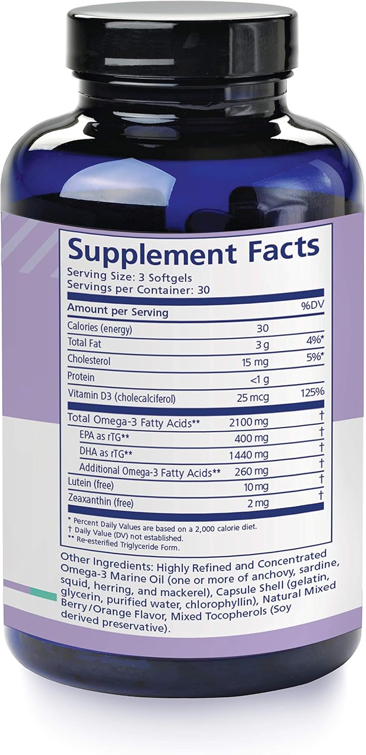 High DHA Omega-3 Supplement with Lutein & Zeaxanthin for Macula & Retina Support - PRN Physician Recommended Nutriceuticals - 1 Month Supply