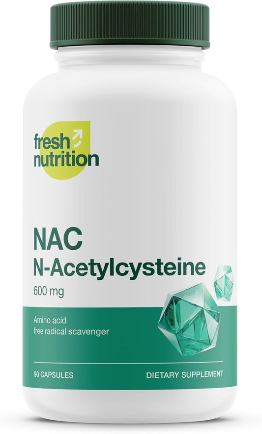 High Dosage 600mg NAC Supplement - Vegan Friendly Amino Acids - Pure N Acetyl Cysteine Powder - 90 Capsules