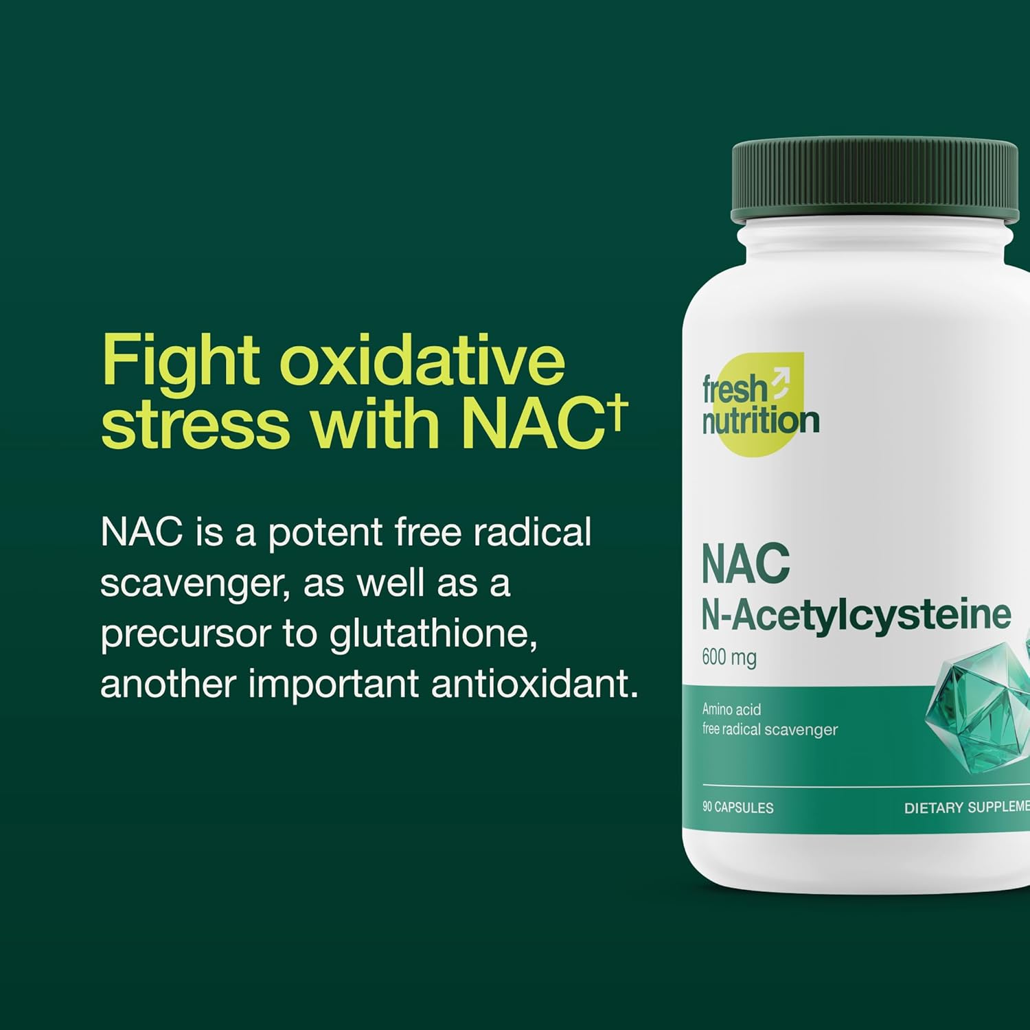 High Dosage 600mg NAC Supplement - Vegan Friendly Amino Acids - Pure N Acetyl Cysteine Powder - 90 Capsules