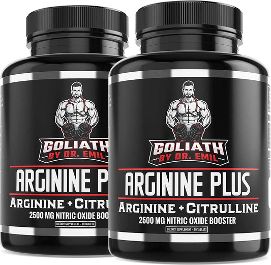 High Dose Arginine and Citrulline Nitric Oxide Booster Tablets for Heart Health and Vascularity